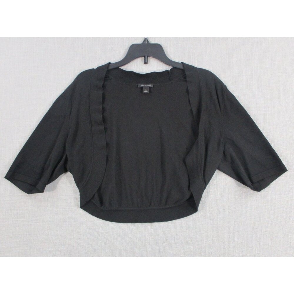 Ann Taylor Kids Black Open Front Cardigan Shrug Sweater Large‎